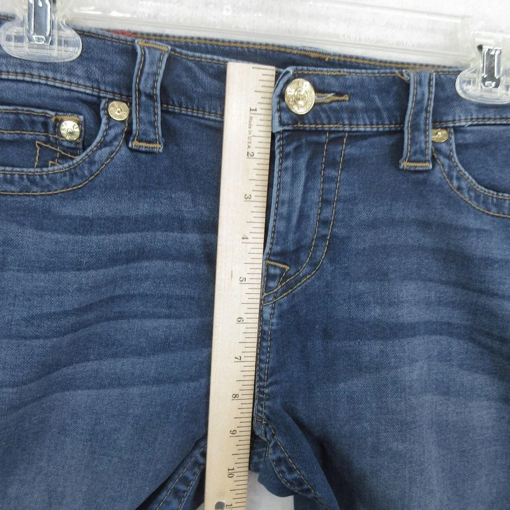 True Religion Section Jogger Jeans Mens Blue Wash Cropped Zipper Cuff Fits 31